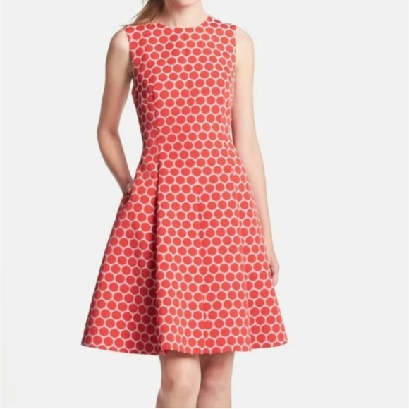 Kate Spade 'cory' dot jacquard fit & flaredress SZ 8 - Picture 2 of 8